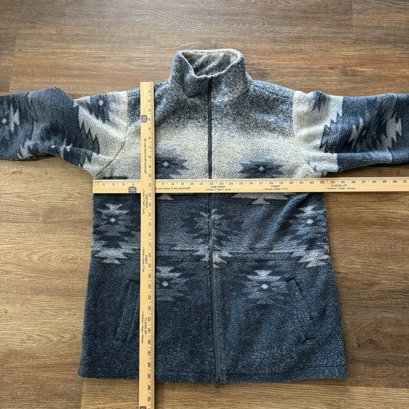 VTG Cabelas Women's Aztec Print Sherpa Fleece Full Zip Jacket Blue Size XL FAIR - Picture 4 of 6